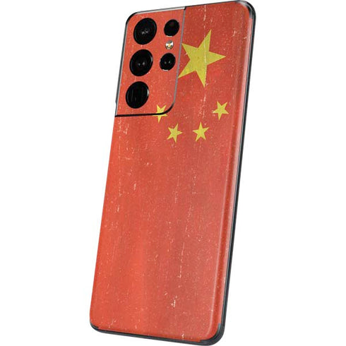 Chinese Flag Distressed Galaxy S21 Ultra 5G Skin